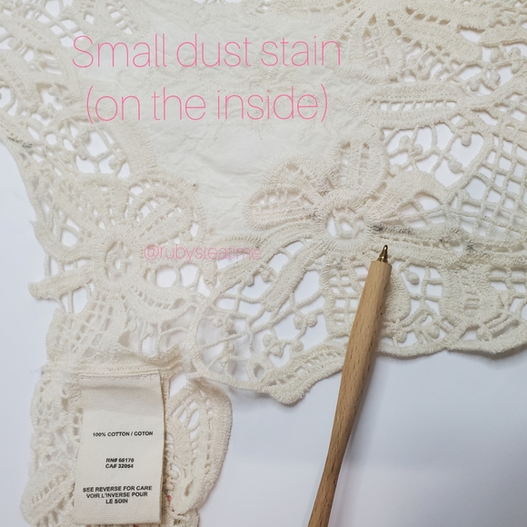 FREE PEOPLE Boho Ivory Crochet Lace Long Vest, Gypsy, Vintage Look, New with Tag - Picture 5 of 7